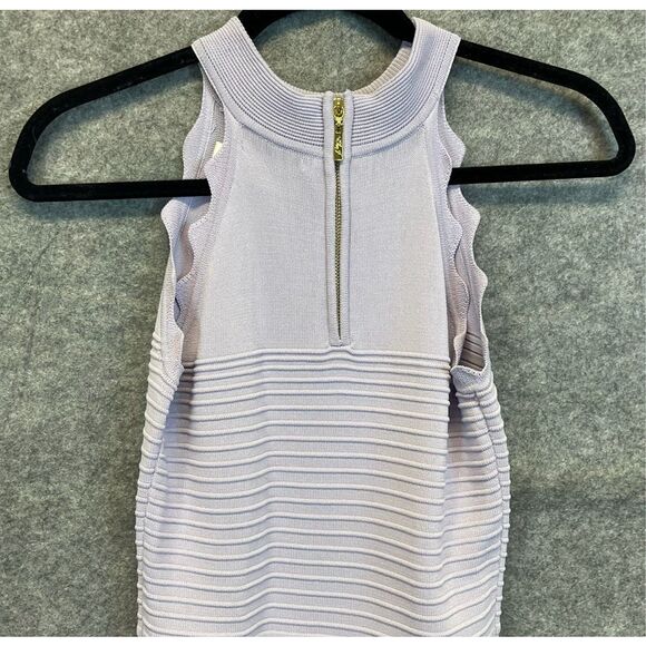 ELIZA J Scalloped Fit & Flare Sweater Dress Size XS Lilac Mini Sleeveless Spring - Picture 10 of 15